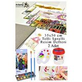 Artlantis 12 Renk Brons Sulu Boya 35x50 Cm Telli Spralli Resim Defteri Resim Paleti Resim Fırçası Temizleme Kabı Suluboya Okul Çok Renkli