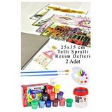 Artlantis 12 Renk Guaj Boya Fatih 25x35 Cm Telli Spralli Resim Defteri Palet Resim Fırçası 15 Yaprak Guajboya Resim Defteri