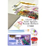 Artlantis 12 Renk Guaj Boya Mydido 35x50 cm Telli Spralli Resim Defteri Palet Resim Fırçası 15 Yaprak Guajboya Resim Defteri
