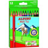 Artlantis 12 Renk Jumbo Kuru Boya 1 Paket Alpino Maxi Tri Üçgen Jumbo Kuruboya Kolay Tutuş Kalın Uçlu Kuruboya - Çok Renkli - Standart