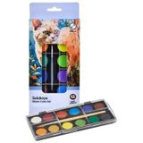 Artlantis 12 Renk Sulu Boya 1 Paket Fırça Hediyeli 12 li Suluboya Canlı Renkler 28 mm Boya Çapı Büyük Boy Nova