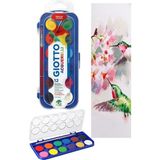 Artlantis 12 Renk Sulu Boya 23MM 1 Paket Giotto 12 Li Suluboya Fırça Hediyeli Canlı Renkler Acquerelli Kaliteli Yıkanabilir - Çok Renkli - Standart