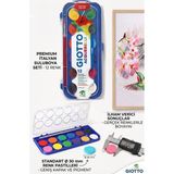 Artlantis 12 Renk Sulu Boya 30MM Büyük 1 Paket Giotto 12 Li Suluboya Fırça Hediyeli Canlı Renkler Acquerelli Kaliteli Yıkanabilir - Çok Renkli - Standart