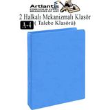 Artlantis 2 Halkalı Klasör 1 Adet A4 Pvc Öğrenci ve Ofis Tipi Evrak Sunum Talebe Klasörü Iç Cepli Otomatik Mekanizmalı Büro Okul - Açık Mavi