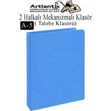Artlantis 2 Halkalı Klasör 1 Adet A5 Pvc Öğrenci ve Ofis Tipi Evrak Sunum Klasörü Iç Cepli Otomatik Mekanizmalı Büro Okul Arşivle - Açık Mavi
