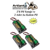 Artlantis 2 Li Pil Yatağı Deney 3 Adet Ve 6 Adet 1.5v Pil 1 Paket Pil Yuvası Pil Kutusu Aa Kalem Kalın Pil 2x1