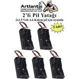 Artlantis 2 Li Pil Yatağı Deney 5 Adet Pil Yuvası Pil Kutusu Aa Kalem Kalın Pil 2x1,5 Volt Yaylı Pil Yuvası - 2x1,5v - Siyah - Standart