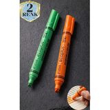 Artlantis 2 Renk Fosforlu Kalem Neon Renkli Kesik Uç 1-5mm Işaretleme Kalemi Canlı Renk Okul Ofis Tipi Işaretleme Kalemi - Çok Renkli - Standart