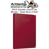 Artlantis 2024 Ajanda 14 x 20 cm Çizgili 1 Adet Günlük Planlayıcı Suni Deri Ciltli Ajanda 2024 Ofis Okul Büro - Bordo