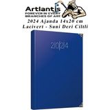 Artlantis 2024 Ajanda 14 x 20 cm Çizgili 1 Adet Günlük Planlayıcı Suni Deri Ciltli Ajanda 2024 Ofis Okul Büro - Lacivert