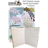 Artlantis 2025 Haftalık Ajanda Spralli Sert Kapak 1 Adet 15X22 cm Telli Ajanda 2025 Çizgili Ajanda Günlük Planlayıcı Haftalık Ofis - Beyaz
