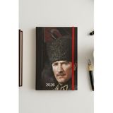 Artlantis 2026 Atatürk Günlük Ajanda 17X24 cm Lastikli Atatürk Kapaklı Ofis Ev Işyeri Günlük Ajanda Planlayıcı OFS907ATA - Siyah