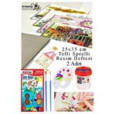 Artlantis 21 Renk Fatih Sulu Boya 25x35 Cm Telli Spralli Resim Defteri Resim Paleti Resim Fırçası Temizleme Kabı Suluboya Okul Çok Renkli