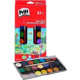 Artlantis 21 Renk Sulu Boya 1 Paket Fırça Hediyeli 21 Li Pritt Suluboya Canlı Renkler 28 mm Boya Çapı Büyük Boy - Çok Renkli - 28mm - Standart
