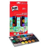 Artlantis 21 Renk Sulu Boya 1 Paket Fırça Hediyeli 21 Li Pritt Suluboya Canlı Renkler 28 Mm Boya Çapı Büyük Boy Çok Renkli