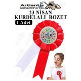 Artlantis 23 Nisan Kurdelalı Rozet 1 Adet Yaka Rozeti Çocuk Bayram Etkinlik 15 cm