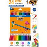 Artlantis 24 Lü Kuru Boya Kalemi Karton Kutu 1 Paket Bic Tropicolors 24 Renk Kuruboya Tam Boy Canlı Renkli Boya Kalem Okul Öğrenci - Standart