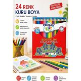 Artlantis 24 Lü Kuru Boya Kalemi Karton Kutu 1 Paket Pensan 24 Renk Kuruboya Tam Boy Canlı Renkli Boya Kalem Okul Öğrenci - Standart