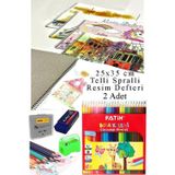 Artlantis 24 Renk Fatih Kuru Boya 25x35 cm Telli Spralli Resim Defteri Hamur Silgi Kalemtraş 15 Yaprak Resim Defteri Kuruboya
