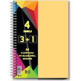 Artlantis 3 + 1 Ayraçlı Defter 4 Konulu 100 Yaprak 1 Adet 3 Kareli 1 Çizgili Spralli Plastik Kapak Seperatörlü - Krem - Standart