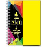 Artlantis 3 + 1 Ayraçlı Defter 4 Konulu 100 Yaprak 1 Adet 3 Kareli 1 Çizgili Spralli Plastik Kapak Seperatörlü - Sarı - Standart