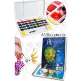 Artlantis 36 Renk Tablet Sulu Boya ve A3 Telli Suluboya Bloğu Kağıdı A3 210gr 20 Yaprak İnce Dokulu Taş Suluboya Plastik Kutulu