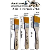 Artlantis 3'lü Zemin Fırça Seti Naturel Renk Akrilik ve Yağlı Boya İçin Standart Ölçü