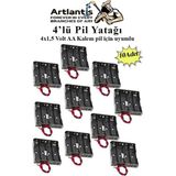 Artlantis 4 Lü Pil Yatağı Deney 10 Adet Pil Yuvası Pil Kutusu Aa Kalem Kalın Pil 4x1,5 Volt Yaylı Pil Yuvası - 4x1,5v - Siyah - Standart