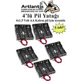 Artlantis 4 Lü Pil Yatağı Deney 5 Adet Pil Yuvası Pil Kutusu Aa Kalem Kalın Pil 4x1,5 Volt Yaylı Pil Yuvası - 4x1,5v - Siyah - Standart
