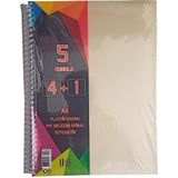 Artlantis 4+1 Ayraçlı Defter 5 Konulu 125 Yaprak 1 Adet 4 Kareli 1 Çizgili Spralli Plastik Kapak Seperatörlü - Krem