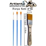 Artlantis 4'lü Fırça Seti 1 Paket 2 Numara Zemin Fırçalı Set Akrilik Boya Yağlı Boya Guaj Boya Sulu Boya Sanatsal - Standart - Naturel