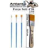 Artlantis 4'lü Fırça Seti 1 Paket 3 Numara Zemin Fırçalı Set Akrilik Boya Yağlı Boya Guaj Boya Sulu Boya Sanatsal