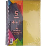 Artlantis 5 Konulu 125 Yaprak 4 Kareli + 1 Çizgili Plastik Kapak Seperatörlü Sarı Spiralli Defter