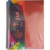 Artlantis 5 Konulu 125 Yaprak 4 Kareli + 1 Çizgili Plastik Kapak Seperatörlü Turuncu Spiralli Defter