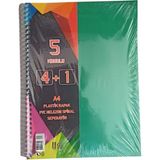 Artlantis 5 Konulu 125 Yaprak 4 Kareli + 1 Çizgili Plastik Kapak Seperatörlü Yeşil Spiralli Defter