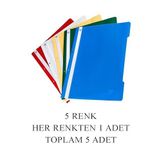 Artlantis 5 Renk Telli Dosya Seti 1 Paket 5 li Telli Dosya Okul Büro Ofis