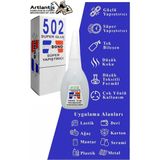 Artlantis 502 Japon Yapıştırıcı 1 Adet 20 gr Hızlı Yapıştırıcı Evobond 502 Süper Yapıştırrıcı Orjinal - Şeffaf - 20 ml