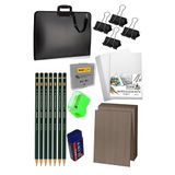 Artlantis 50x70 Resim Çantası Seti 1 Paket Fatih Karakalem 50x70 Proje Çantası Duralit Resim Kağıdı Dereceli Resim Kağıdı Hamur Silgi