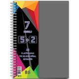 Artlantis 5+2 Ayraçlı Defter 7 Konulu 175 Yaprak 1 Adet 5 Kareli 2 Çizgili Spralli Plastik Kapak Seperatörlü - Gri