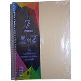 Artlantis 5+2 Ayraçlı Defter 7 Konulu 175 Yaprak 1 Adet 5 Kareli 2 Çizgili Spralli Plastik Kapak Seperatörlü - Krem