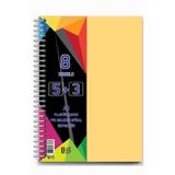 Artlantis 5+3 Ayraçlı Defter 8 Konulu 200 Yaprak 1 Adet 5 Kareli 3 Çizgili Spralli Plastik Kapak Seperatörlü