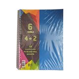 Artlantis 6 Konulu 150 Yaprak 4 Kareli + 2 Çizgili Plastik Kapak Seperatörlü Mavi Spiralli Defter