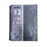 Artlantis 6+1 Ayraçlı Defter 7 Konulu 210 Yaprak 1 Adet 6 Kareli 1 Çizgili Spralli Plastik Kapak Seperatörlü (Gri)