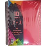 Artlantis 6+3 Ayraçlı Defter 9 Konulu 225 Yaprak 1 Adet 6 Kareli 3 Çizgili Spralli Plastik Kapak Seperatörlü (Kırmızı)