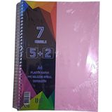 Artlantis 7 Konulu 175 Yaprak 5 Kareli + 2 Çizgili Plastik Kapak Seperatörlü Pembe Spiralli Defter