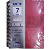 Artlantis 7 Konulu 210 Yaprak 6 Kareli + 1 Çizgili Plastik Kapak Seperatörlü Kırmızı Spiralli Defter