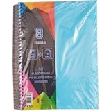 Artlantis 8 Konulu 200 Yaprak 5 Kareli + 3 Çizgili Plastik Kapak Seperatörlü Mavi Spiralli Defter