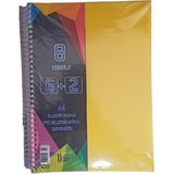 Artlantis 8 Konulu 200 Yaprak 6 Kareli + 2 Çizgili Plastik Kapak Seperatörlü Sarı Spiralli Defter
