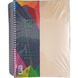 Artlantis 8+4 Ayraçlı Defter 12 Konulu 300 Yaprak 1 Adet 8 Kareli 4 Çizgili Spralli Plastik Kapak Seperatörlü - Krem