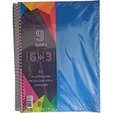 Artlantis 9 Konulu 225 Yaprak 6 Kareli + 3 Çizgili Plastik Kapak Seperatörlü Mavi Spiralli Defter